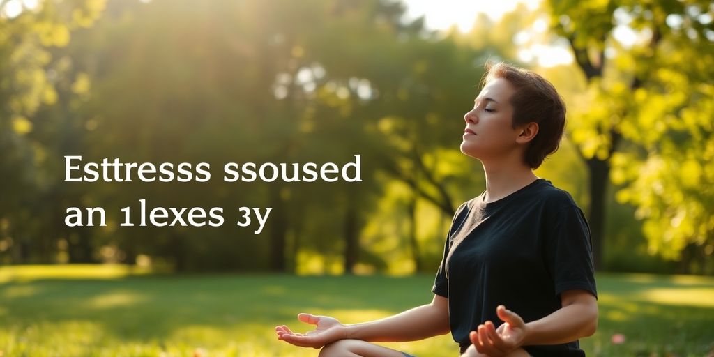 Person meditating outdoors in a calm, natural setting.