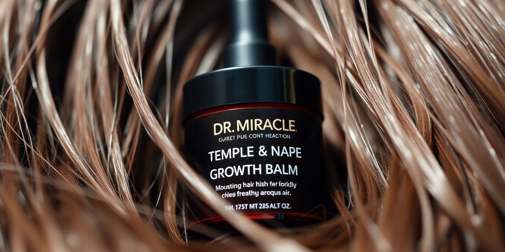 Dr. Miracle Temple and Nape Growth Balm with healthy hair.