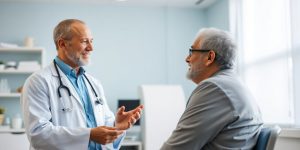 Doctor and patient discussing healthcare future.