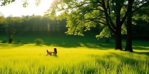 Person peacefully meditating outdoors.