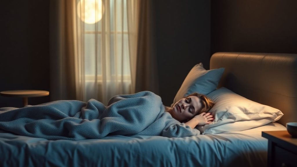 Person sleeping peacefully in a cozy bed.